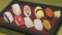 Différents sushis servis au restaurent.