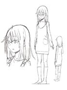 Character sheet of middle school-aged Anri from the Durarara!!x2 Shou episode 4.5 bonus booklet