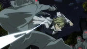 Shizuo battant l'armée Saïka.