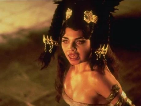 Esmeralda, now a vampire going by the name of Santánico, hungry for blood.