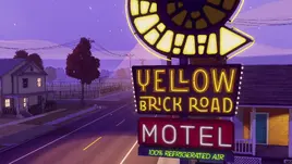 Yellow brick sign