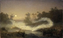 A misty appearance of elves dancing, as depicted by August Malmström (1829 - 1901)