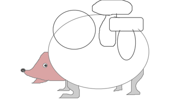 Промалюємо мордочку і грибочки на голочках