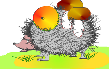 Ретельно промалюємо деталі нашого їжачка.