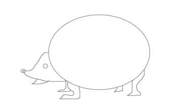 Починаємо малювати тільце їжачка