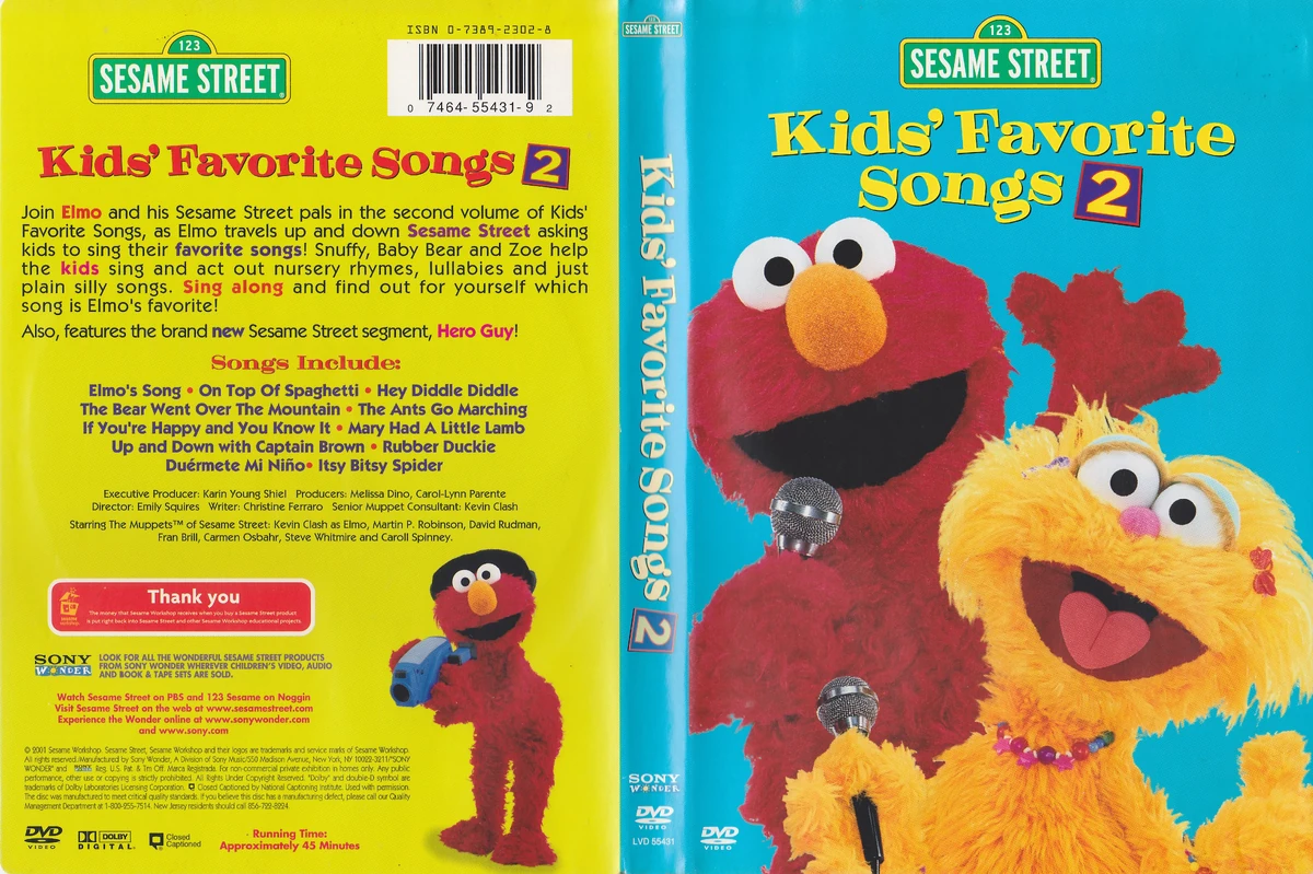 Sesame Street - Kids' Favorite Songs 2 | DVD Database | Fandom
