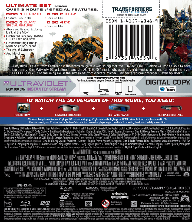 Transformers: Dark of the Moon | DVD Database | Fandom