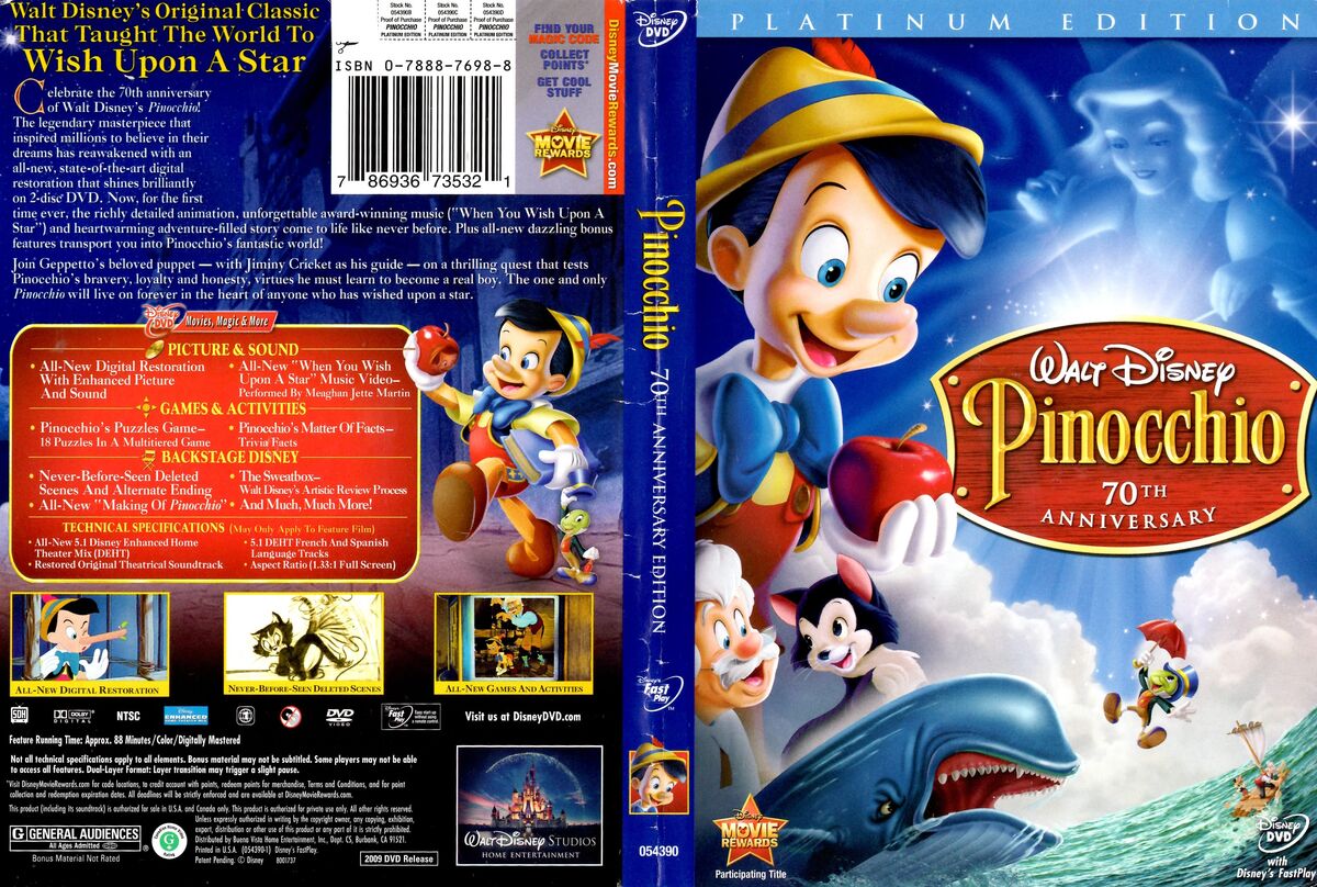 Pinocchio: Platinum Edition | DVD Database | Fandom