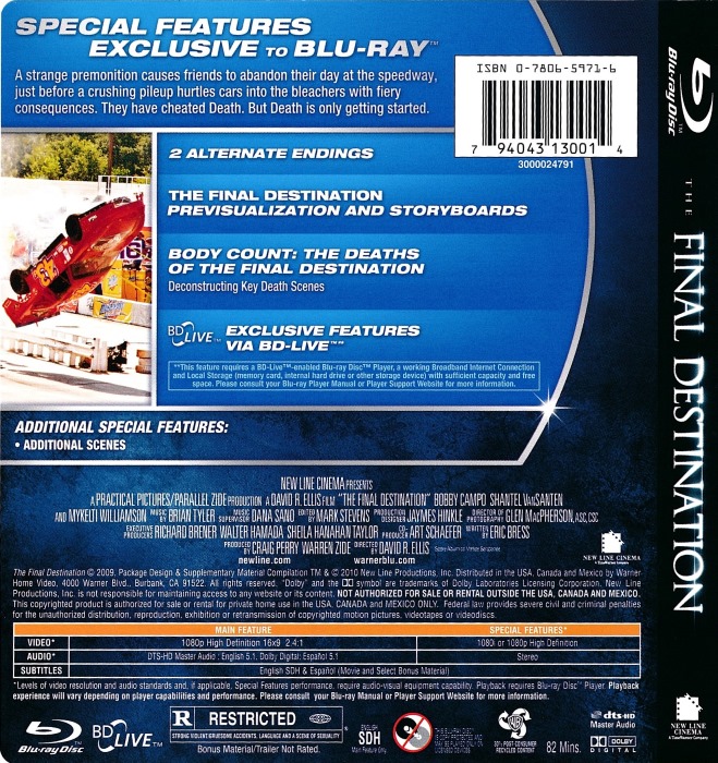 FINAL DESTINATION XV ＋ CD 08-EY0508-17C Amazon.com: Final Destination 5 [Blu-ray] : Emma Bell, David