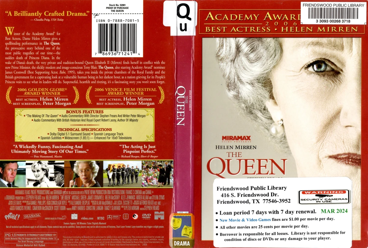 The Queen | DVD Database | Fandom
