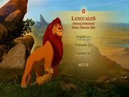 The Lion King - Languages Menu Screenshot