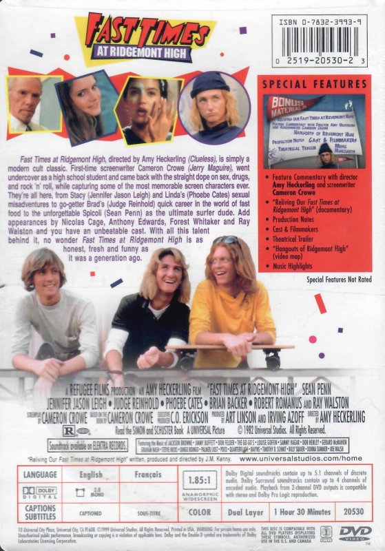 Fast Times at Ridgemont High 2枚組レコード Amazon.com: Fast Times at Ridgemont High [Blu-ray] : Sean