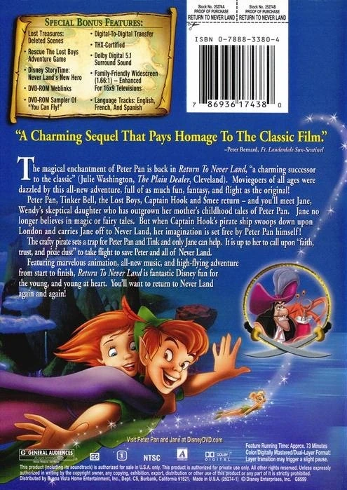 Return to Never Land | DVD Database | Fandom