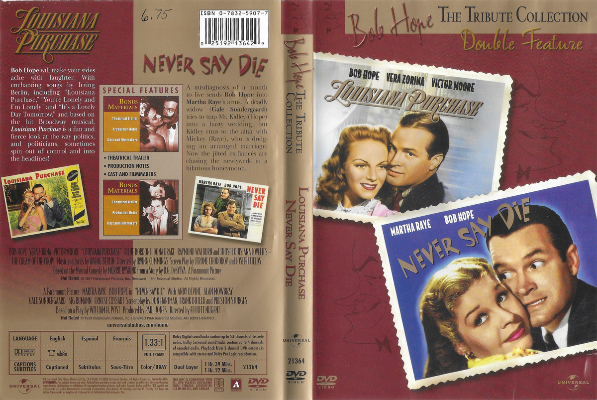Louisiana Purchase / Never Say Die | DVD Database | Fandom