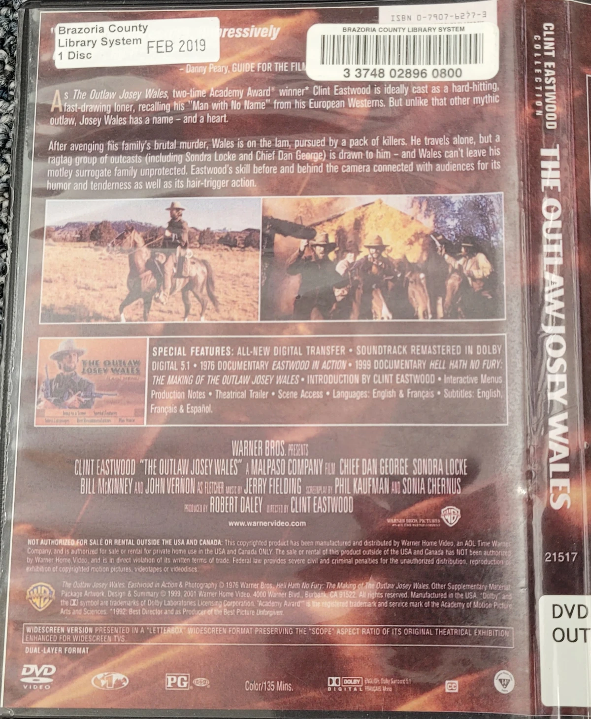 The Outlaw Josey Wales | DVD Database | Fandom