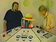 The  at the console.