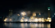 The Palace of Westminster is destroyed in a huge explosion.