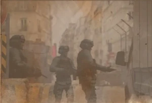 Three VSF Soldiers at a checkpoint in Villedor before black monday.