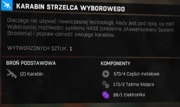 [Broń] w zakładce PLANY