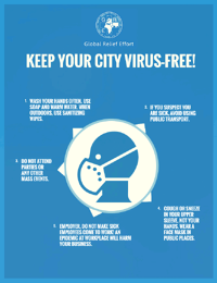 A GRE-made poster from before the virus was identified.