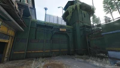 A VSF Checkpoint gate and tower in the  district, used to quickly shut-off sections of  in case of either riots or  outbreaks.  on top of the guard tower also provide protection against potential  and  attacks on the guard tower
