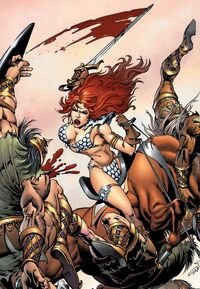 Red Sonja's swordsmanship was often unmatched, and she was rarely ever defeated.