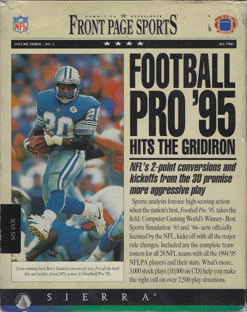 Front Page Sports Football Pro '95 Dynamix Wiki Fandom