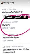 Dynasty trending on twitter in London