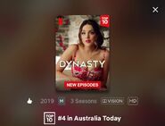 Dynasty is No. 4 on Netflix in Australia Part II