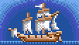 Small ship with 2 masts and 4-point sails