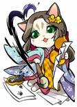 Writing letters to Hideyoshi