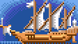 Large ship with 2 masts and 3-point sails