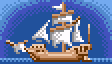 Medium ship with 1 mast and 4-point sails