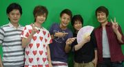 From left to right: Takumi, Yuuki, Taishou, Naozumi Takahashi, and Kuon