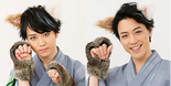 Butai Nobunyaga no Yabou Neko Gungi Stage Production. From left to right: Kouhei Tanaka, Munehiro Yoshida.