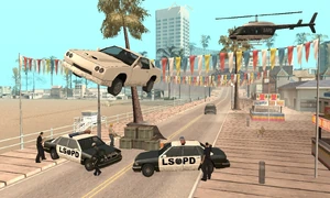 Tony fugindo com estilo da policia.
