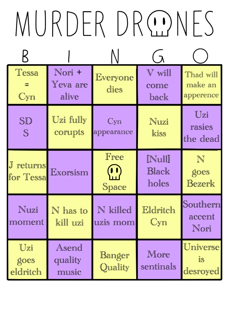 My bingo card! Fandom(06)