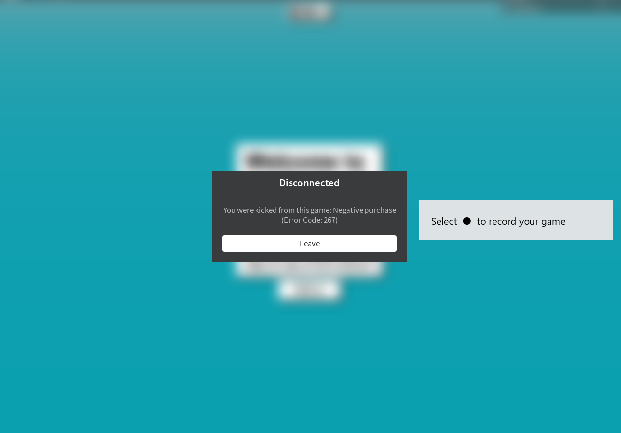Roblox kicked error code 267