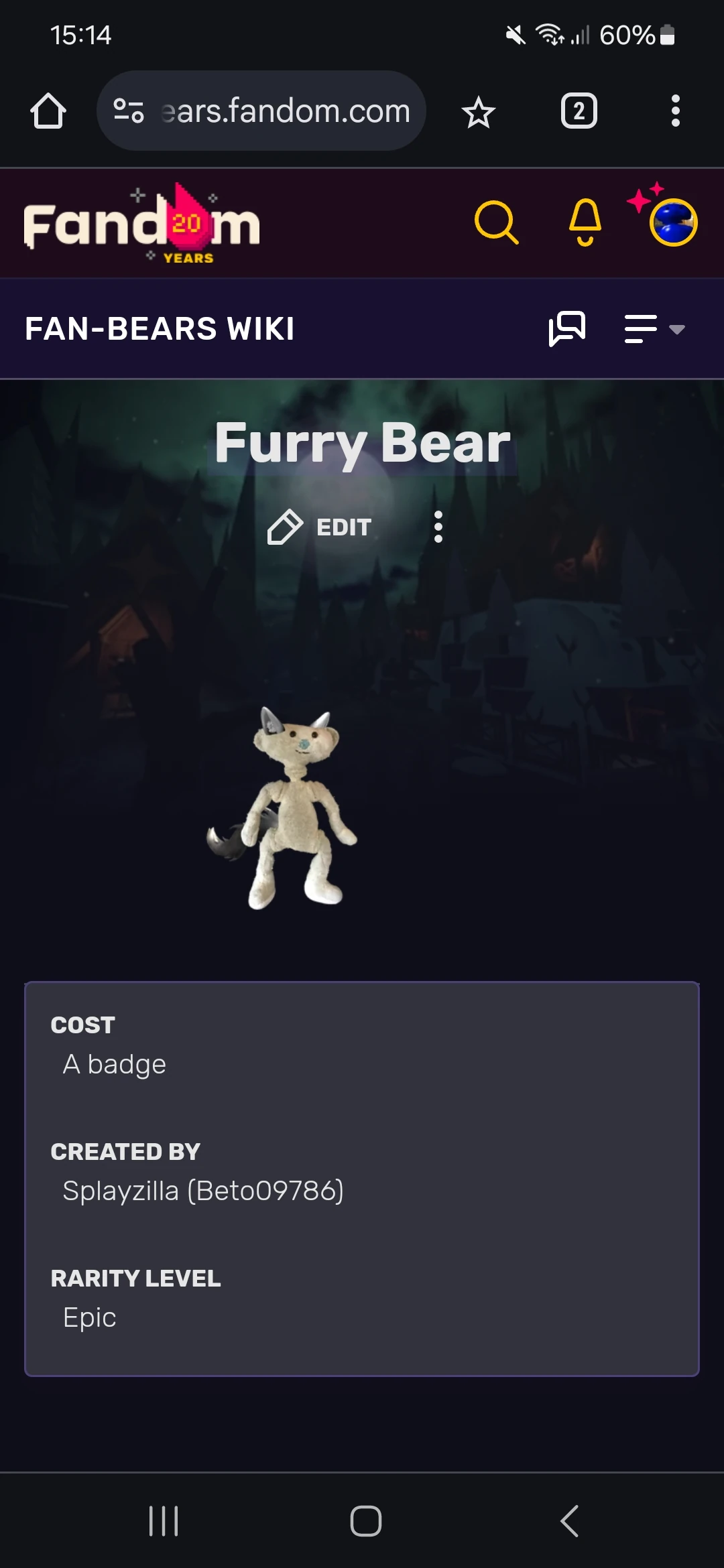 no way they added me to fan bears! Fandom