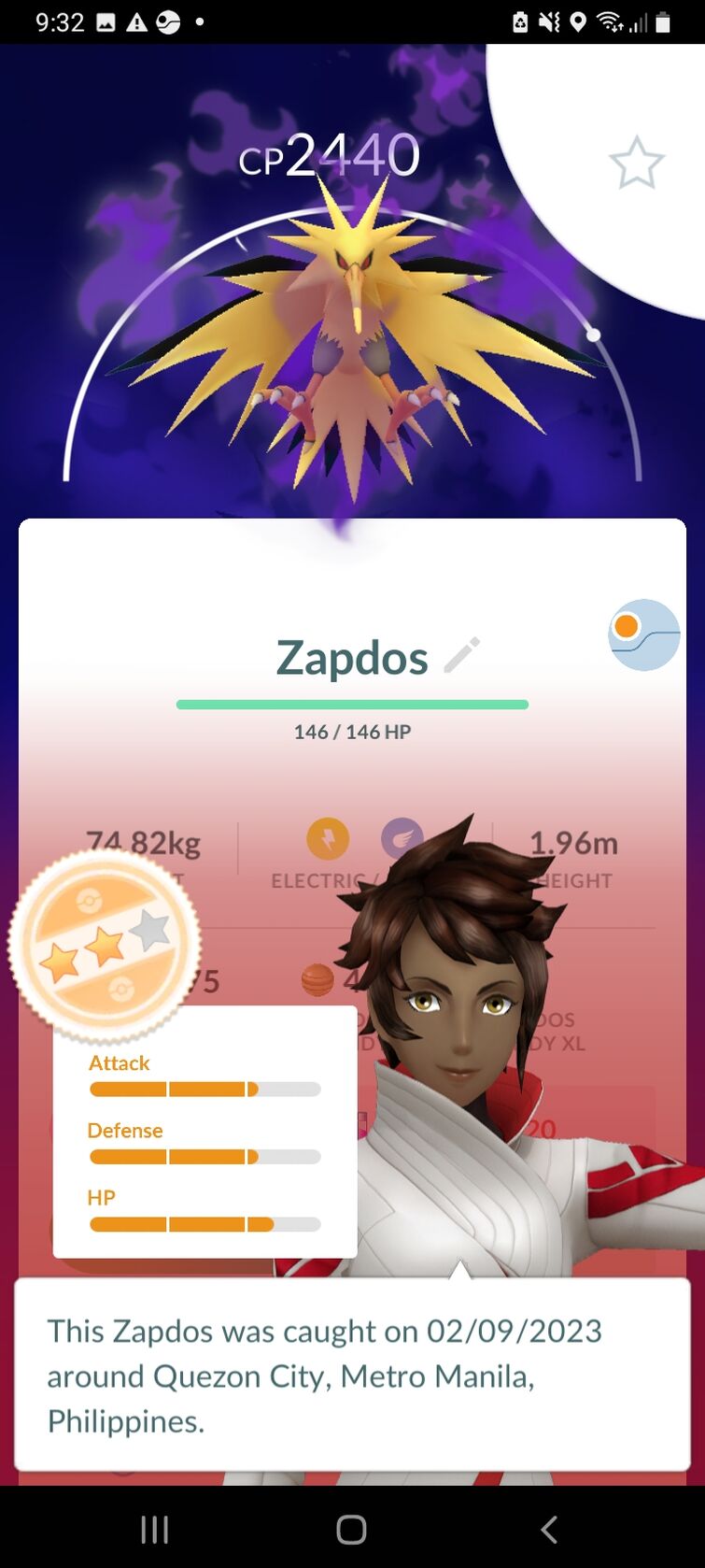 Shadow Zapdos Pokemon Trade Go