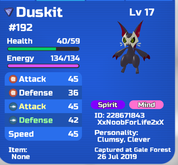 Who Has A Duskit Fandom - how much is shiny duskit worth loomian legacy roblox