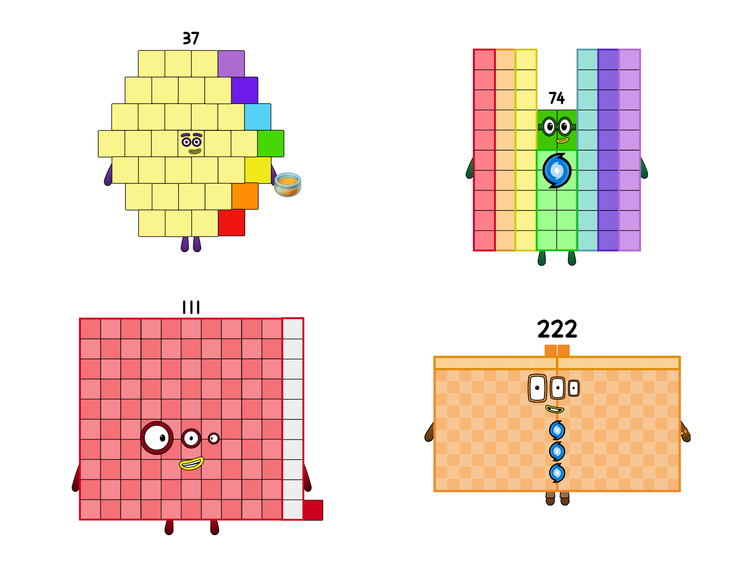 Numberblocks 37,5 Full Color As Selebgram - Numberblock Band Halves fanmade  drawing & coloring story