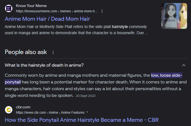 Anime Mom Hair / Dead Mom Hair