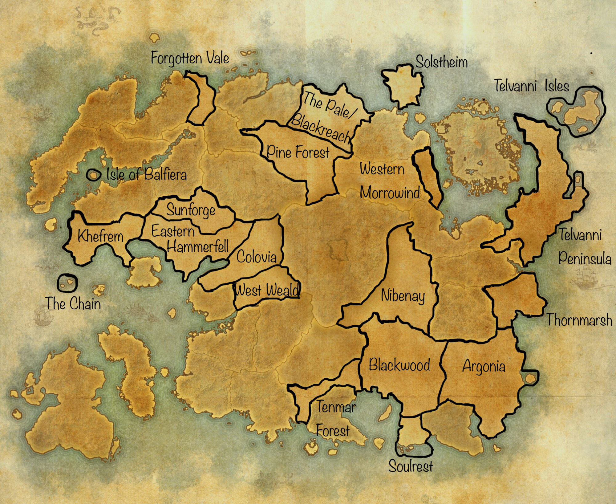 Eso Maps With All Locations Eso Map - Future Dlc Zones | Fandom