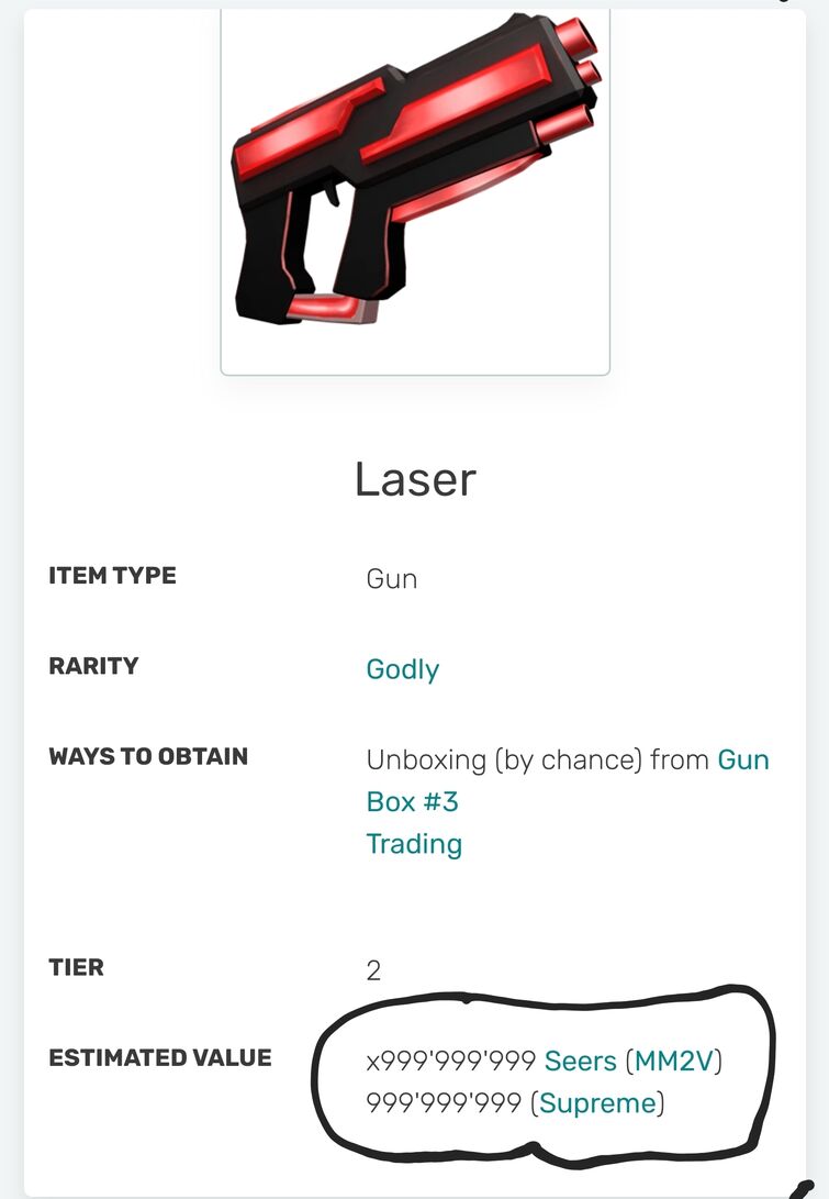 Laser (Godly), Murder Mystery 2 Wiki