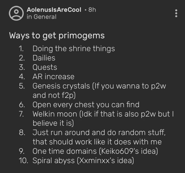 what can I do besides commissions/quests to get primos?? Fandom