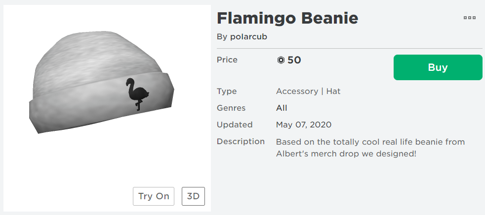 Something New Was Released A Few Hours Ago The Roblox Version Of The Flamingo Beanie Fandom - flamingo song roblox