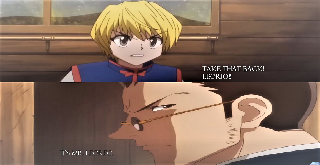 meme but with Leorio and Kurapika