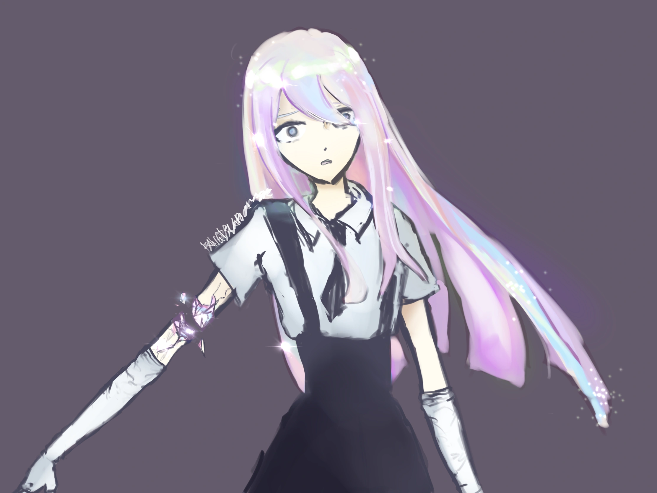 kanade in the form of a houseki no kuni character, Pink Opal ) (OC ART