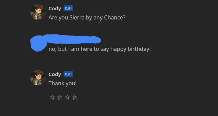 relink to cody day post + bonus screenshot | Fandom